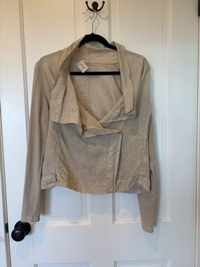 Avoca Light Beige Draped Linen Jacket